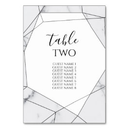 Elegant Geometric Marble Wedding Guest Names Kaart
