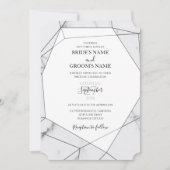 Elegant Geometric Marble Wedding Invitations Kaart (Voorkant)