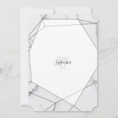 Elegant Geometric Marble Wedding Invitations Kaart (Achterkant)