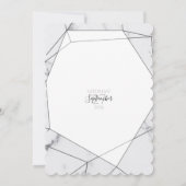 Elegant Geometric Marble Wedding Invitations Kaart (Achterkant)