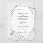 Elegant Geometric Marble Wedding Invitations Kaart (Voorkant)