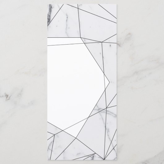 Elegant Geometric Marble Wedding Menu (Achterkant)