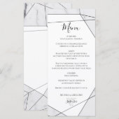 Elegant Geometric Marble Wedding Menu (Voorkant / Achterkant)