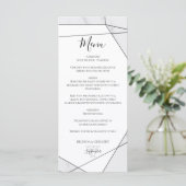Elegant Geometric Marble Wedding Menu (Staand voorkant)