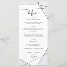 Elegant Geometric Marble Wedding Menu