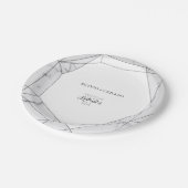 Elegant Geometric Marble Wedding Papieren Bordje (Gekanteld)