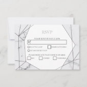 Elegant Geometric Marble Wedding RSVP Kaarten (Voorkant)