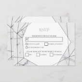 Elegant Geometric Marble Wedding RSVP Kaarten (Voorkant / Achterkant)