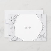 Elegant Geometric Marble Wedding RSVP Kaarten Kaartje (Achterkant)