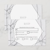 Elegant Geometric Marble Wedding RSVP Kaarten Kaartje (Voorkant / Achterkant)