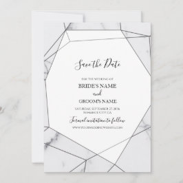 Elegant Geometric Marble Wedding Save The Date