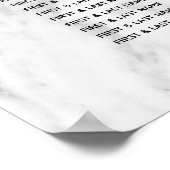 Elegant Geometric Marble Wedding Seding Chart Poster (Hoek)