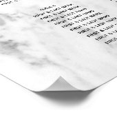 Elegant Geometric Marble Wedding Seding Chart Poster (Hoek)