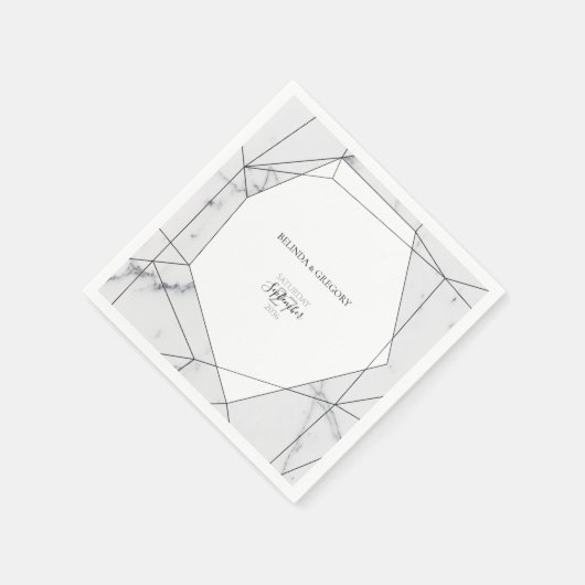 Elegant Geometric Marble Wedding Servet (Hoek)