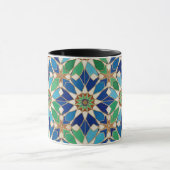 Elegant Geometric Mosaic Design Coffee Cup Mok (Midden)