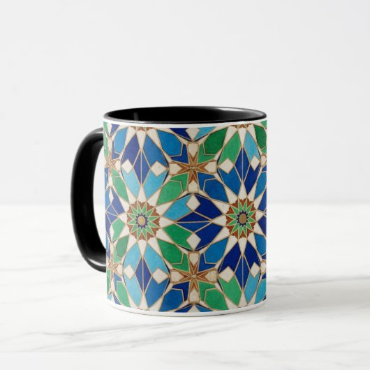 Elegant Geometric Mosaic Design Coffee Cup Mok (Voorkant links)