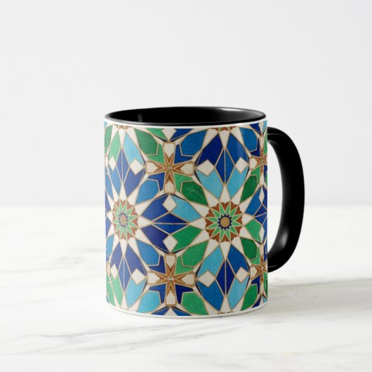 Elegant Geometric Mosaic Design Coffee Cup Mok (Voorkant rechts)