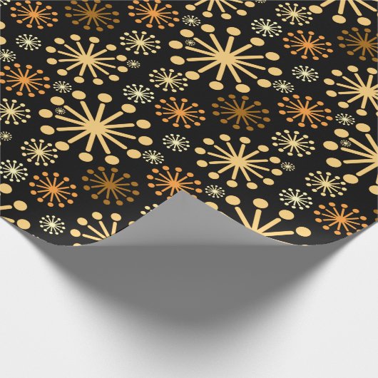 Elegant geometric pattern black and gold cadeaupapier (Hoek)
