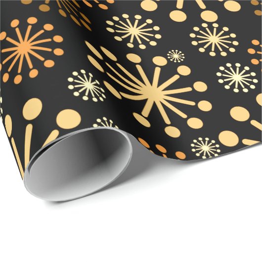 Elegant geometric pattern black and gold cadeaupapier (Rol Hoek)