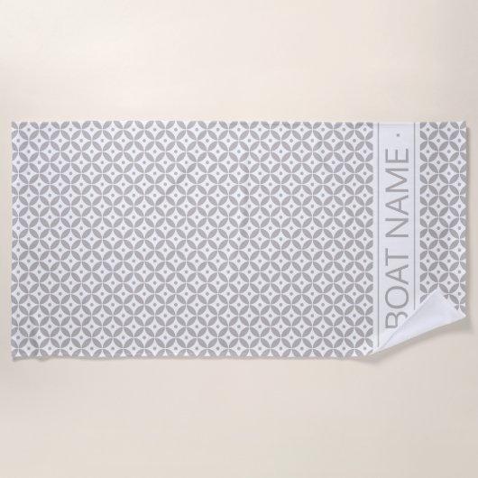 Elegant Geometric Pattern Custom Boat Name Strandlaken (Voorkant)