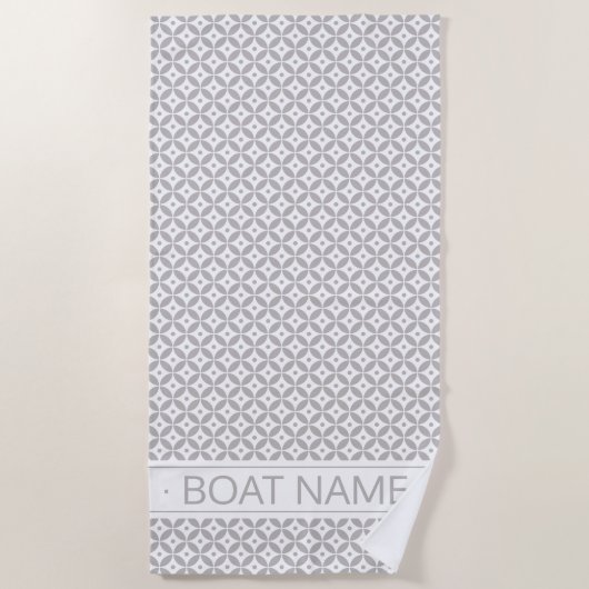Elegant Geometric Pattern Custom Boat Name Strandlaken (Voorkant)