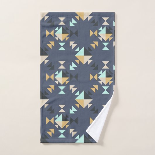 Elegant Geometric Pattern in Mint, Gold en Black Bad Handdoek (Handdoek)