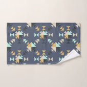 Elegant Geometric Pattern in Mint, Gold en Black Bad Handdoek (Handdoek)