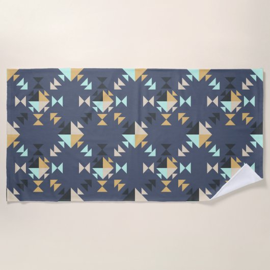 Elegant Geometric Pattern in Mint, Gold en Black Strandlaken (Voorkant)