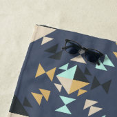 Elegant Geometric Pattern in Mint, Gold en Black Strandlaken (In situ)