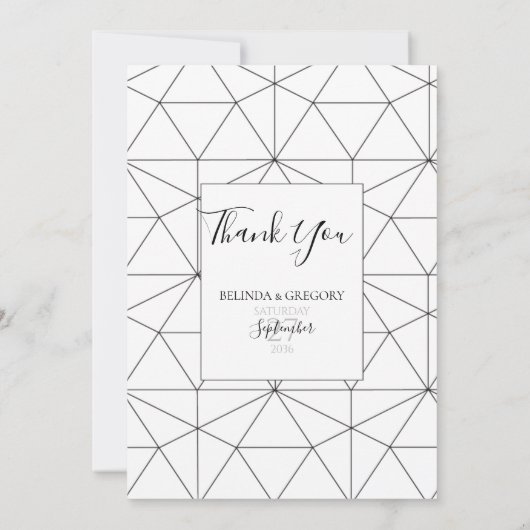 Elegant Geometric Pattern Weddenschap Hartelijk da Bedankkaart (Achterkant)