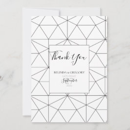 Elegant Geometric Pattern Weddenschap Hartelijk da Bedankkaart