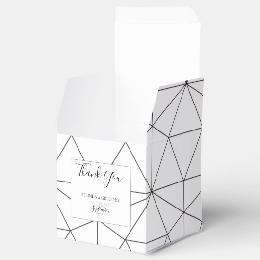 Elegant Geometric Pattern Wedding Bedankdoosjes (Geopend)