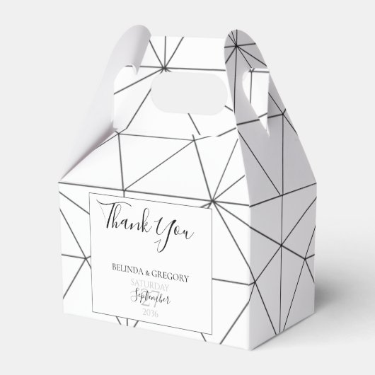 Elegant Geometric Pattern Wedding Bedankdoosjes (Voorkant Zijde)