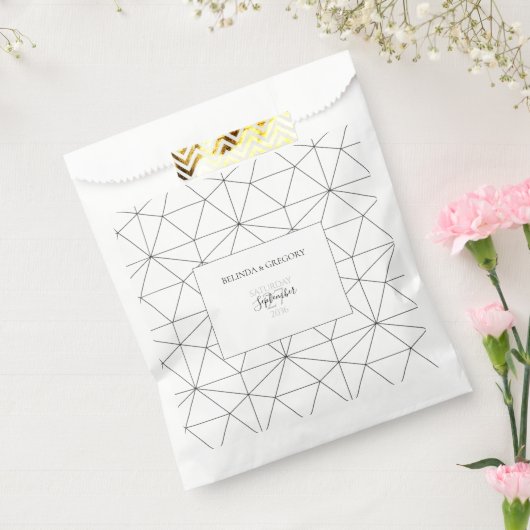 Elegant Geometric Pattern Wedding Bedankzakje (Gezegeld)