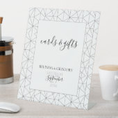 Elegant Geometric Pattern Wedding Cards & Gifts Reclamebord Met Voetstuk (Insitu)