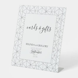 Elegant Geometric Pattern Wedding Cards & Gifts Reclamebord Met Voetstuk