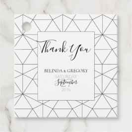 Elegant Geometric Pattern Wedding Gift Favor Tags Bedankjes Labels