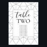 Elegant Geometric Pattern Wedding Guest Names Kaart<br><div class="desc">Dit ontwerp kenmerkt een elegant zwart-wit geometrisch patroon. De geometrische patroonachtergrond creëer de perfecte achtergrond voor de trouwdetails. De combinatie van de zwarte en witte kleuren creëer een geavanceerde, trendy en chic stijl. Elegant het aantalkaartontwerp van de trouwlijst met moderne elementen. De moderne opstelling van de typografie geeft het een...</div>