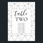 Elegant Geometric Pattern Wedding Guest Names Kaart<br><div class="desc">Dit ontwerp kenmerkt een elegant zwart-wit geometrisch patroon. De geometrische patroonachtergrond creëer de perfecte achtergrond voor de trouwdetails. De combinatie van de zwarte en witte kleuren creëer een geavanceerde, trendy en chic stijl. Elegant het aantalkaartontwerp van de trouwlijst met moderne elementen. De moderne opstelling van de typografie geeft het een...</div>