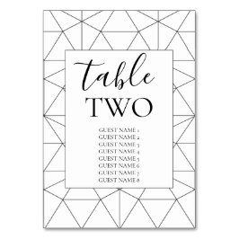 Elegant Geometric Pattern Wedding Guest Names Kaart