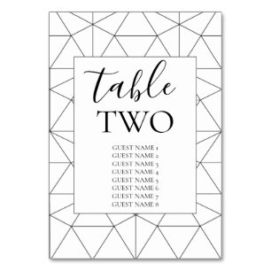 Elegant Geometric Pattern Wedding Guest Names Kaart