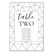 Elegant Geometric Pattern Wedding Guest Names Kaart (Voorkant)