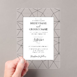Elegant Geometric Pattern Wedding Invitations Acryl Uitnodigingen