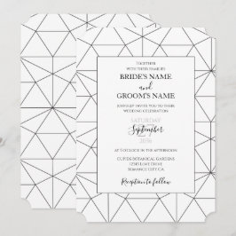 Elegant Geometric Pattern Wedding Invitations Kaart