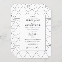 Elegant Geometric Pattern Wedding Invitations Kaart