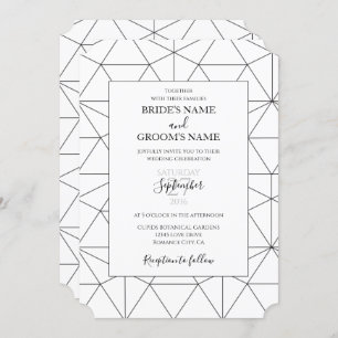 Elegant Geometric Pattern Wedding Invitations Kaart