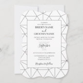 Elegant Geometric Pattern Wedding Invitations Kaart (Voorkant)