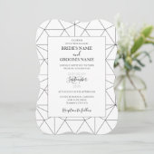 Elegant Geometric Pattern Wedding Invitations Kaart (Staand voorkant)