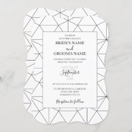 Elegant Geometric Pattern Wedding Invitations Kaart