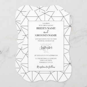 Elegant Geometric Pattern Wedding Invitations Kaart
